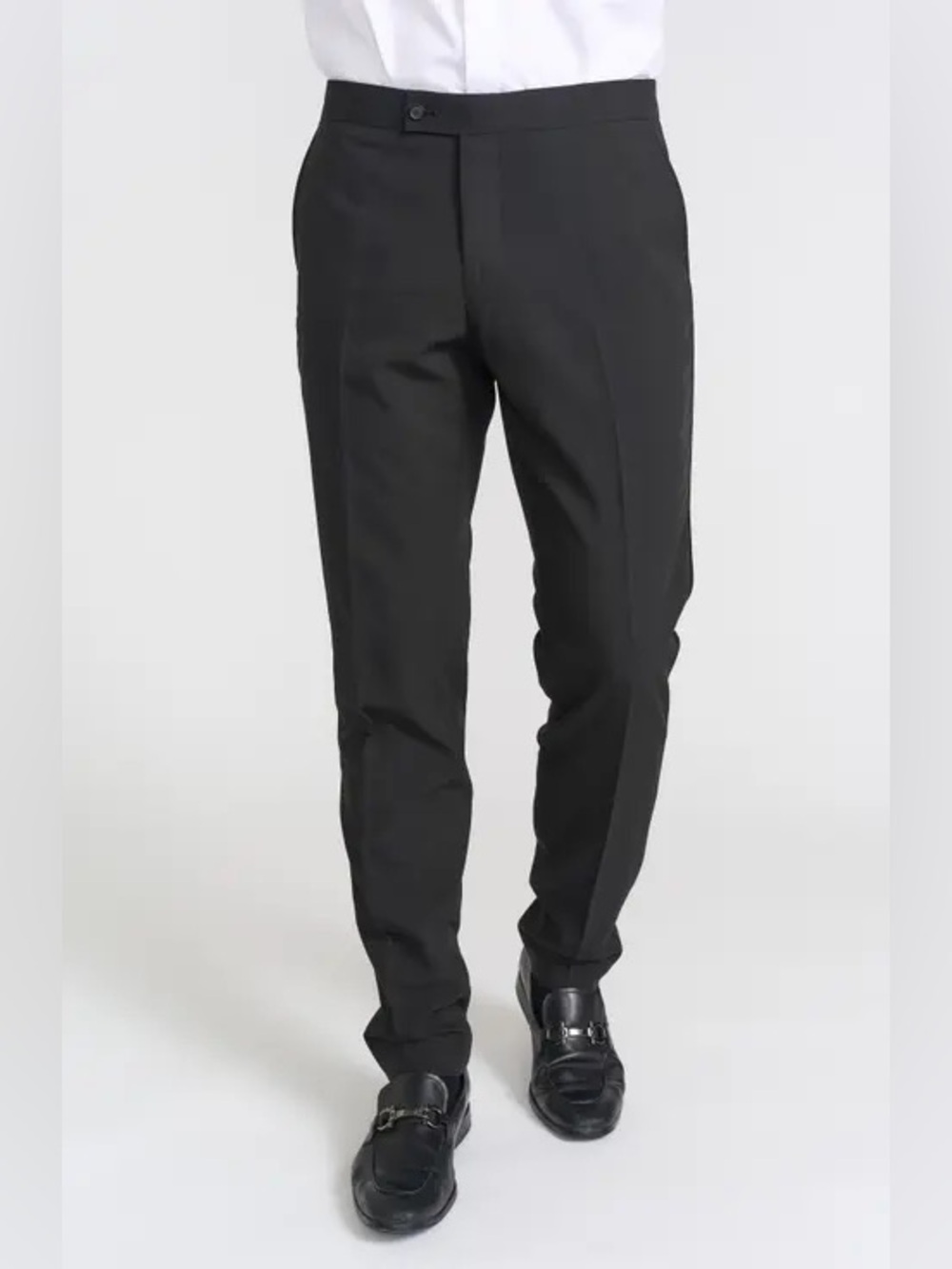 The Savile Row Men's Tailored Black Dress Pants • 44L 38W